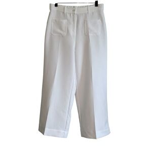 2/$30 Adrianna Papell Classic White Wide Leg Cropped Sailor Trouser Pants